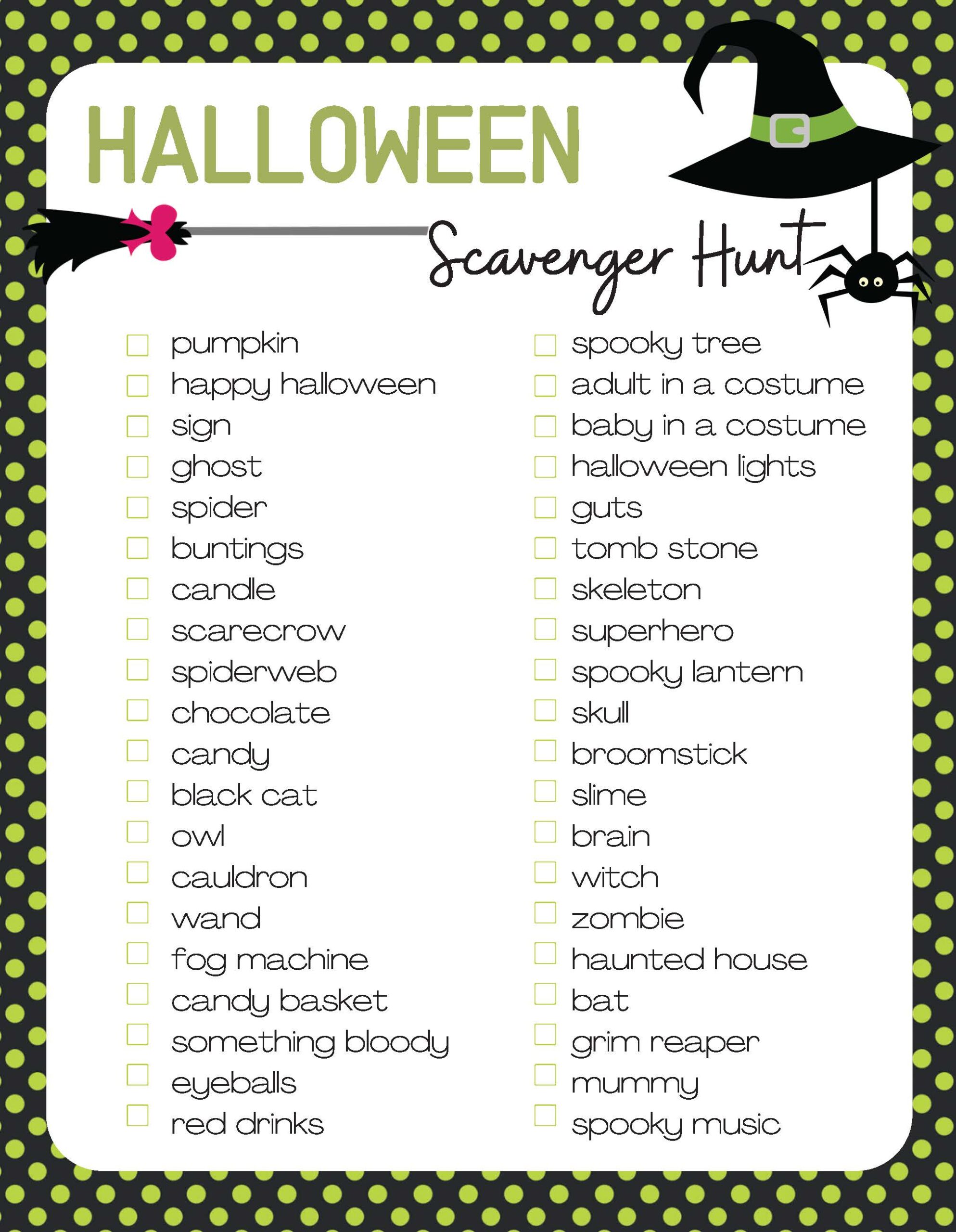 Halloween Scavenger Hunt Printable: A Fun Activity For The Whole Family 