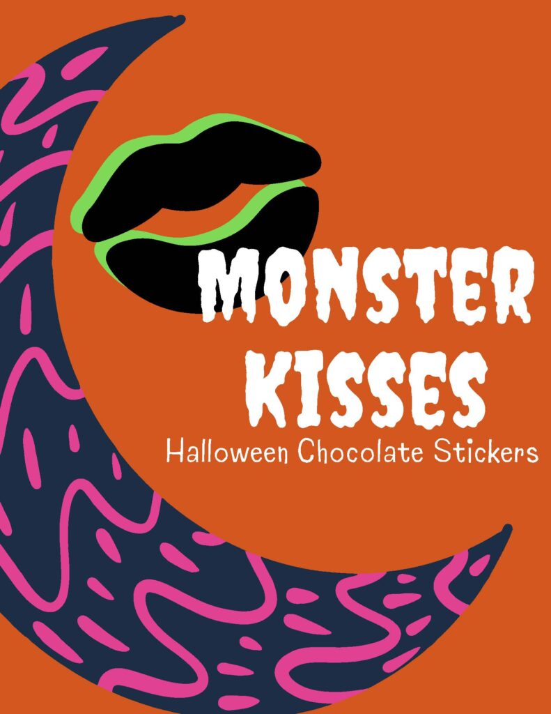 Free Printable Monster Kisses Halloween Chocolate Stickers
