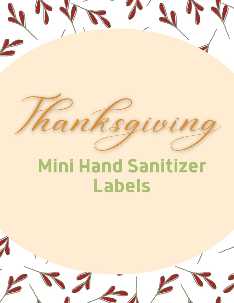 Thanksgiving Mini Hand Sanitizer Labels