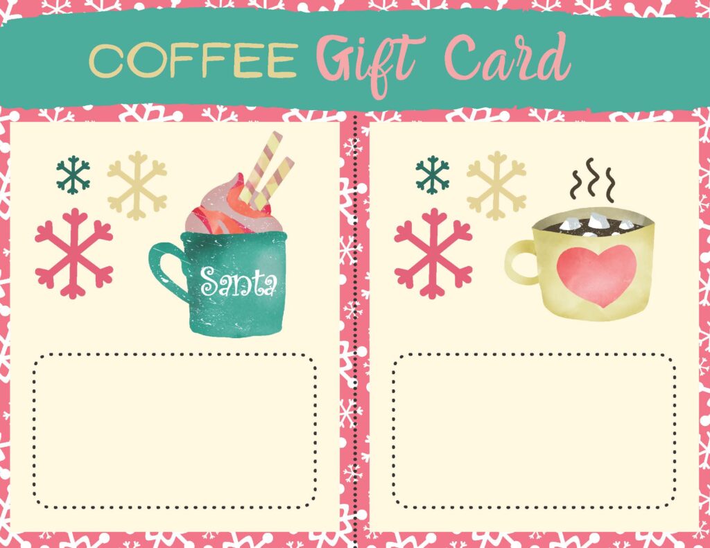 Free Printable Gift Card Holders - Coffee, Bakery & Treats