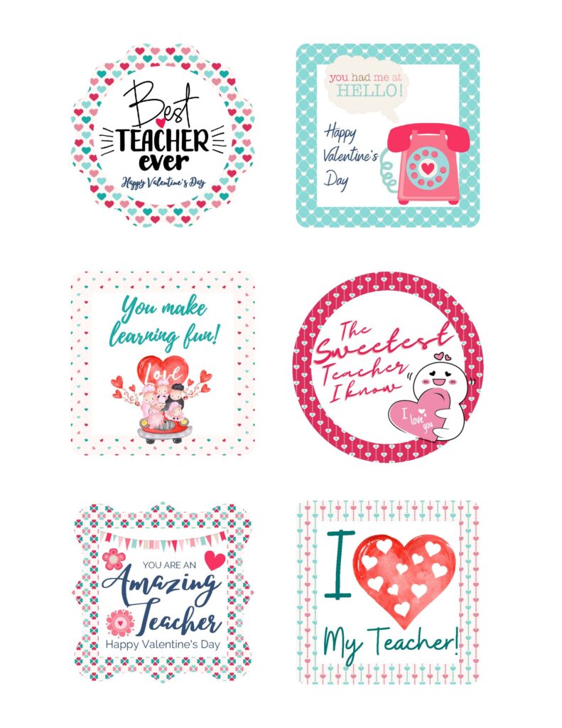 Free Printable Teacher's Valentine Cards