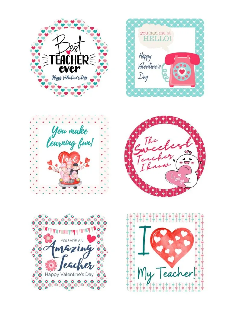 Free Printable Teacher's Valentine Cards