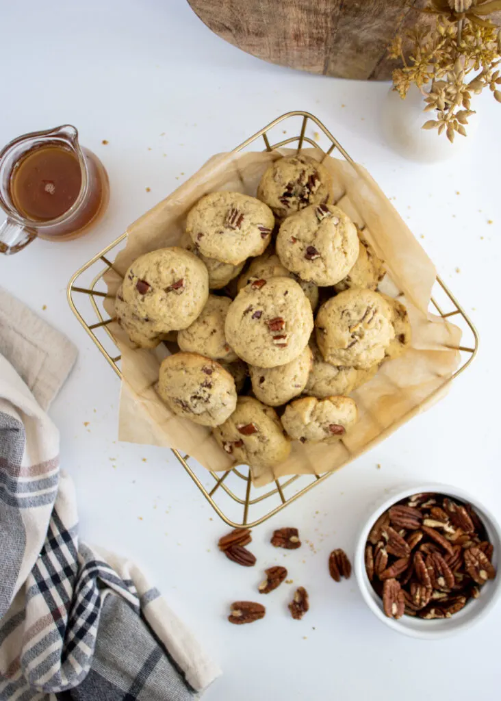 Kick off fall with these soft and chewy maple pecan cookies. Full of rich maple flavor with toasted pecans, you won't be able to eat just one! 