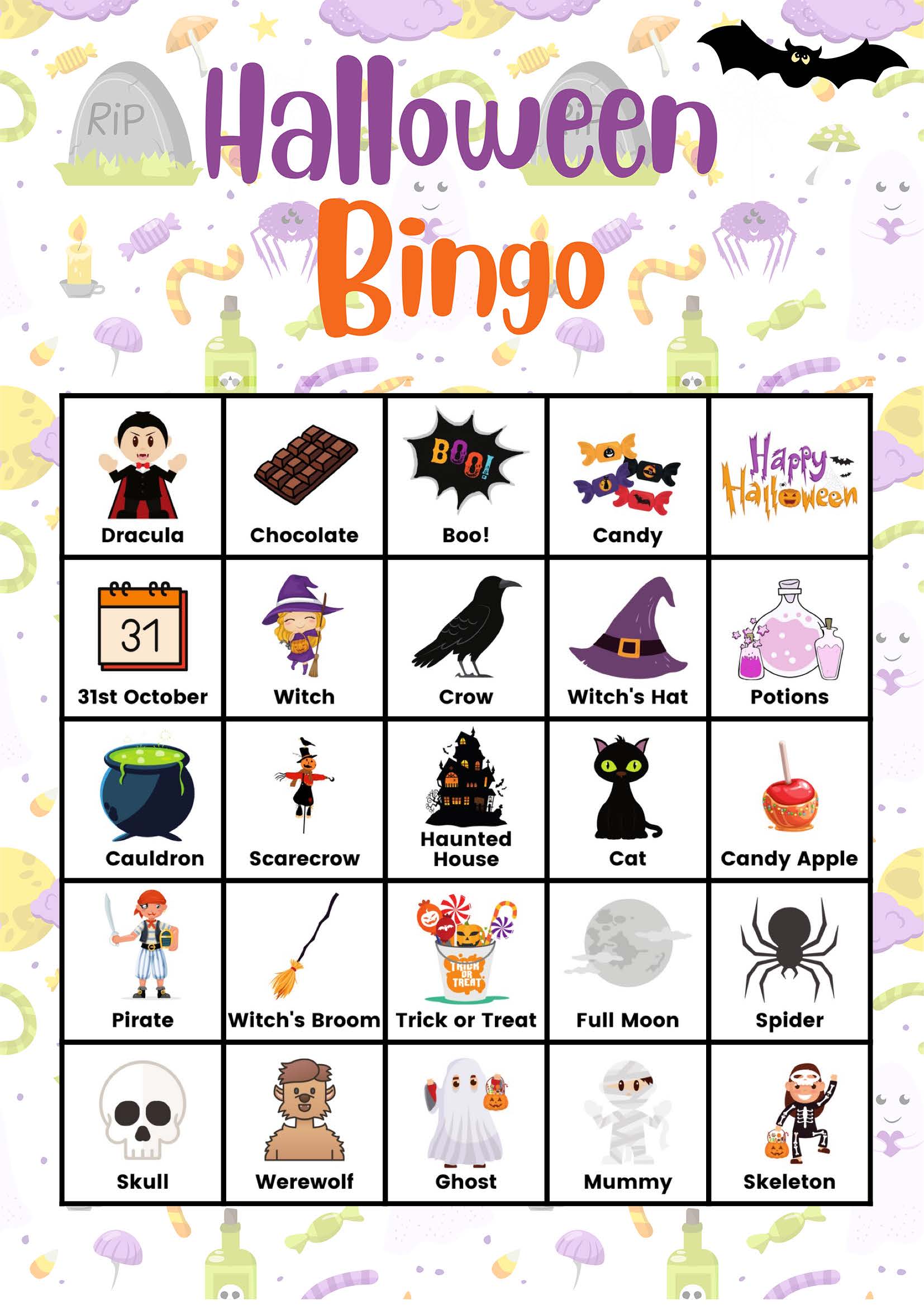 Free Printable Halloween Bingo: Spooky Fun for All Ages • California ...