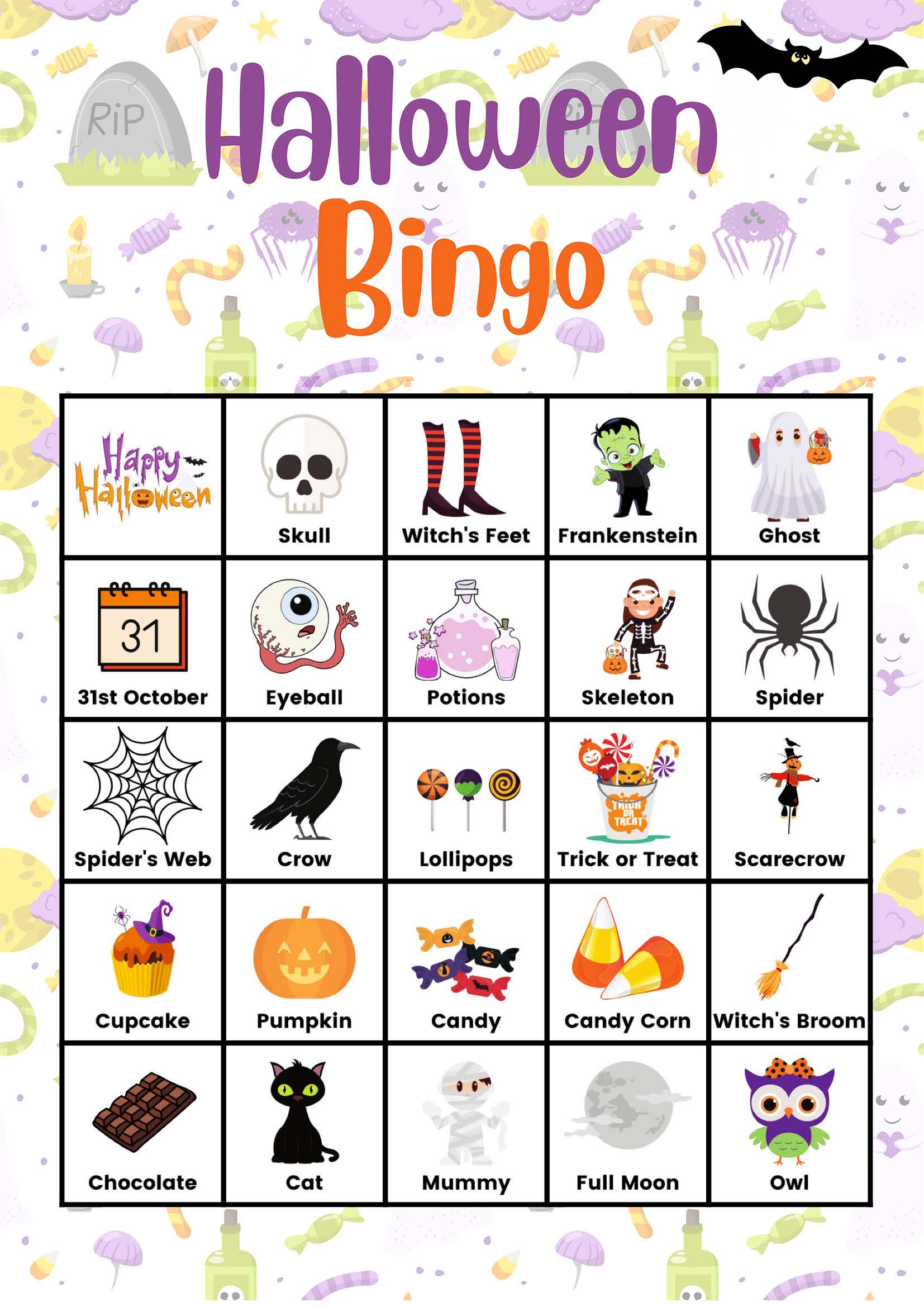 Free Printable Halloween Bingo: Spooky Fun for All Ages • California ...