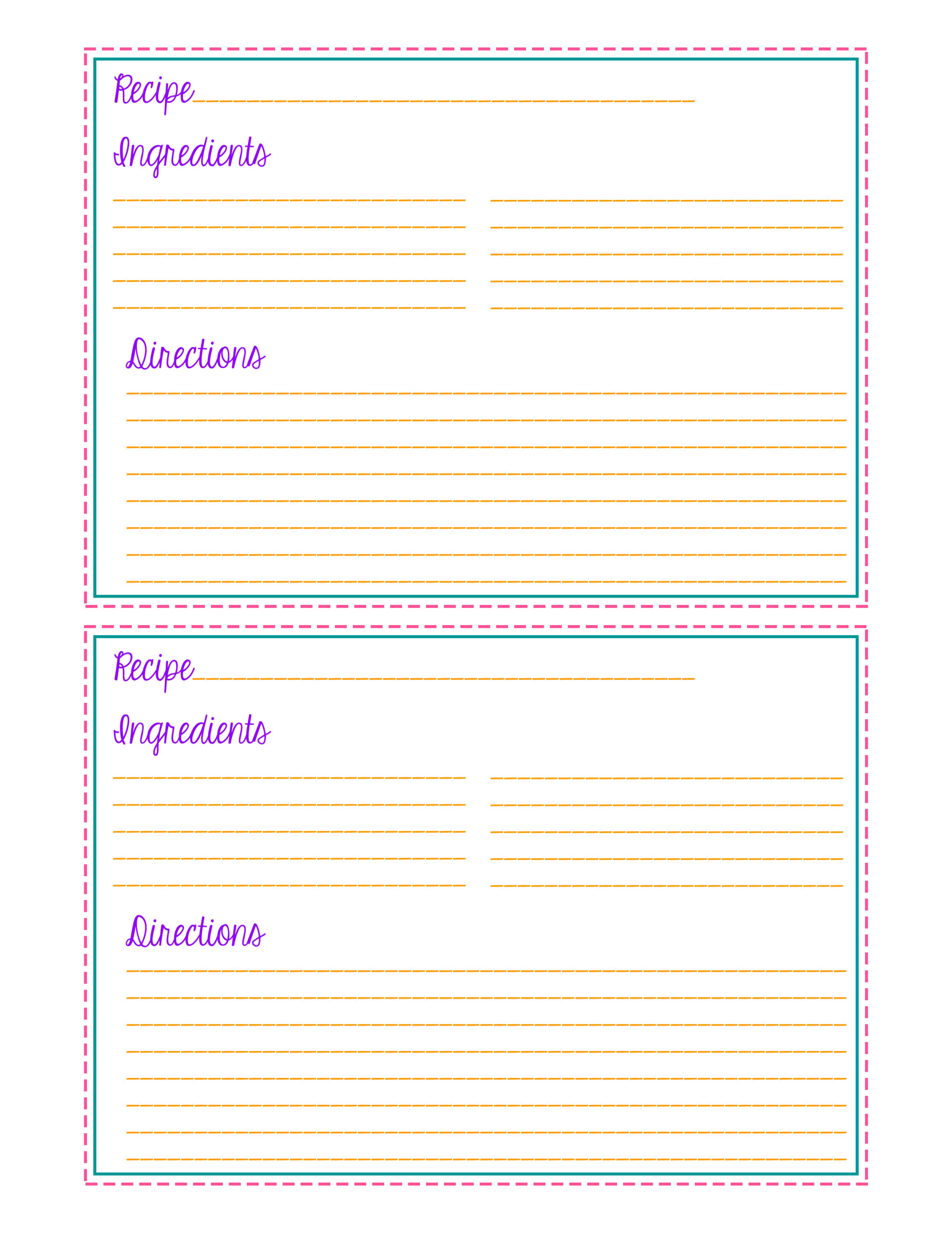 Free Printable Meal Planner and Recipe Cards: Organize Your Meals with ...