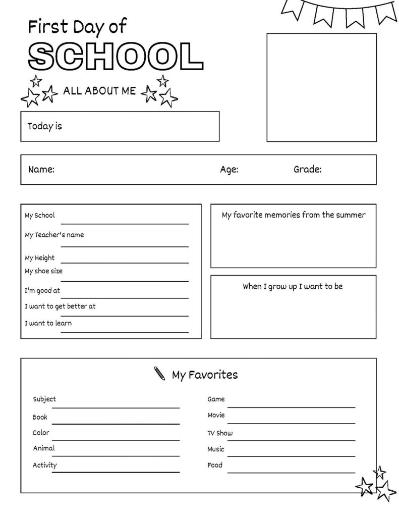 First Day of School / Last Day of School Printable: Capture Your Child's Milestones