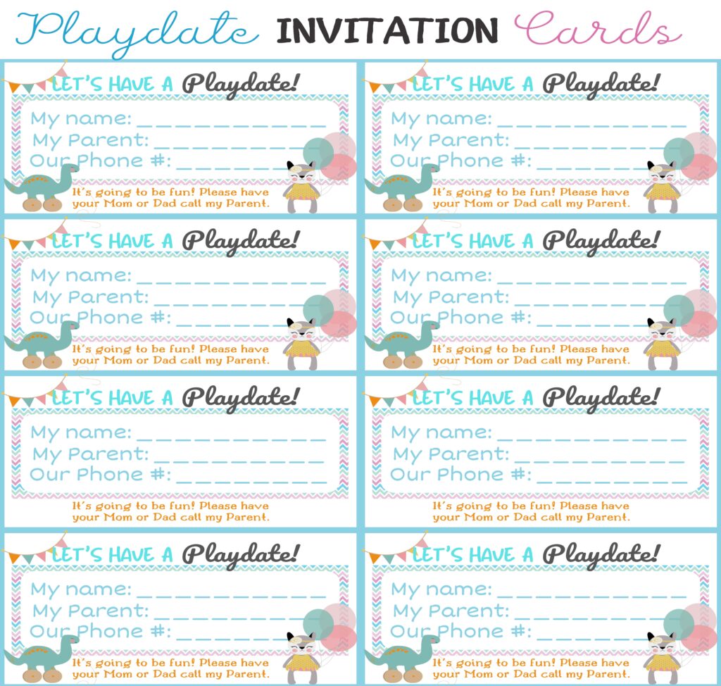 Free Printable Playdate Invitation Cards: Fun and Easy DIY Ideas for Kids