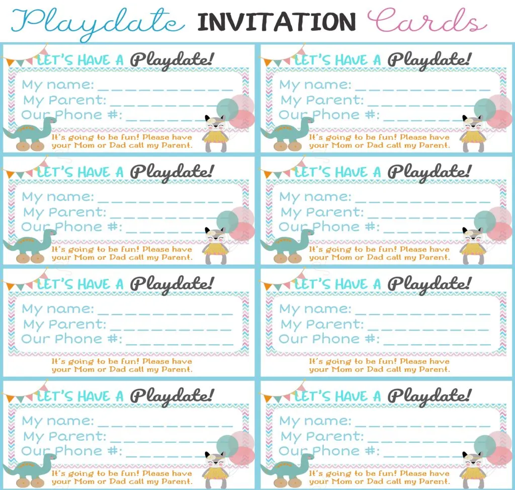 Free Printable Playdate Invitation Cards: Fun and Easy DIY Ideas for Kids