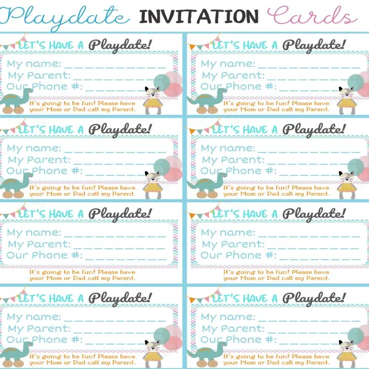 Free Printable Playdate Invitation Cards: Fun and Easy DIY Ideas for Kids